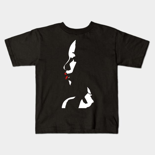Lady With Red Lips Kids T-Shirt by Heartfeltarts